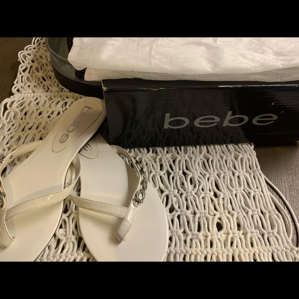 Bebe white sandals